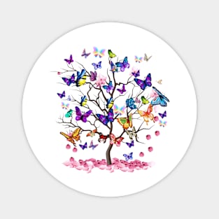 Butterfly Colorful Vibrant Artwork - Butterflies Magnet